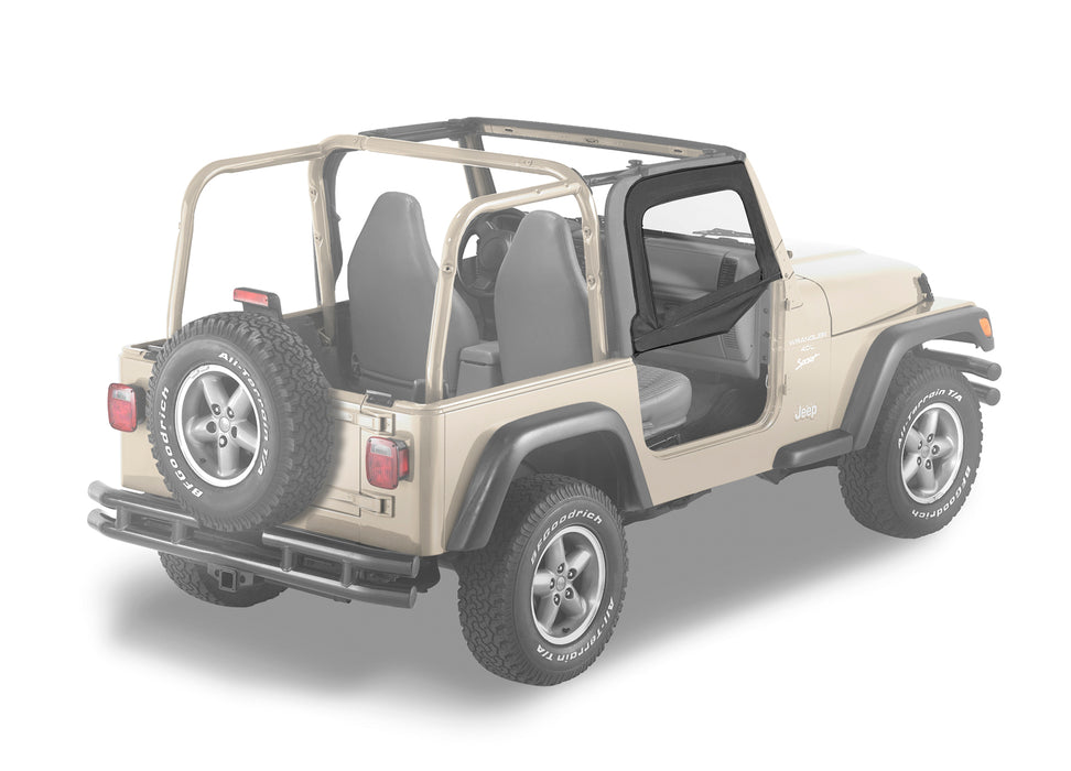 Bestop 51790-35 Upper Fabric Doors - '97-06 Wrangler TJ (Black Diamond) - Truck Part Superstore
