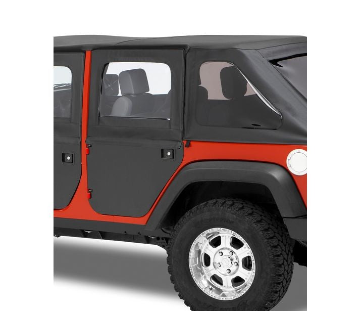 Bestop 51799-17 Full Fabric Doors - '07-18 Wrangler JK 4-Door; (Rear Doors; Black Twill) - Truck Part Superstore
