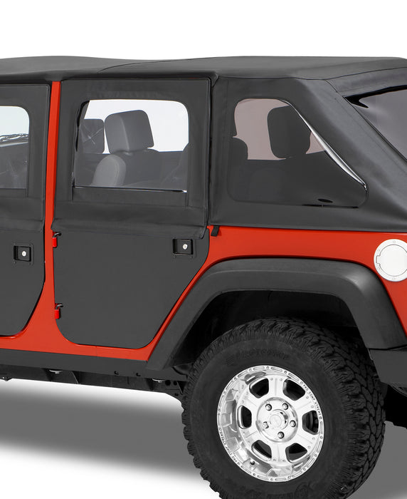 Bestop 51799-35 Full Fabric Doors - '07-18 Wrangler JK 4-Door; (Rear Doors; Black Diamond) - Truck Part Superstore
