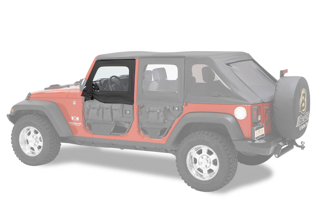 Bestop 51805-35 Element Upper Doors - '07-18 Wrangler JK (Front Doors; Black Diamond) - Truck Part Superstore