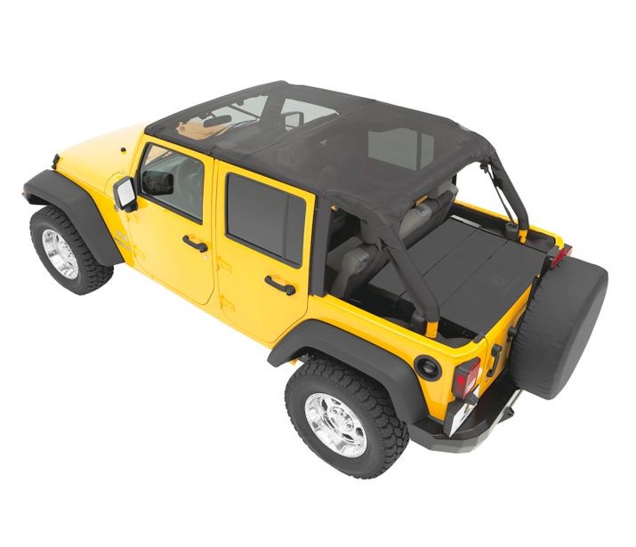 Bestop 52594-11 Header Safari Cable Style Bikini - '10-18 Wrangler JK 4-Door (Mesh) - Truck Part Superstore