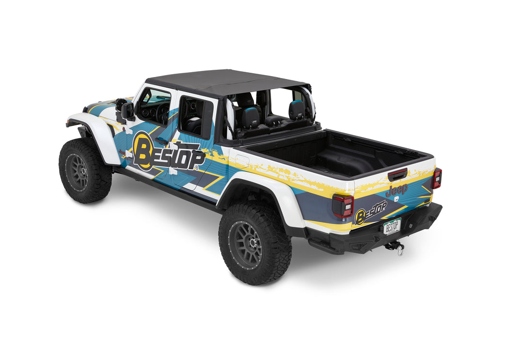 Bestop 52615-35 Header Safari Cable Style Bikini - '20-22 Gladiator (Black Diamond) - Truck Part Superstore