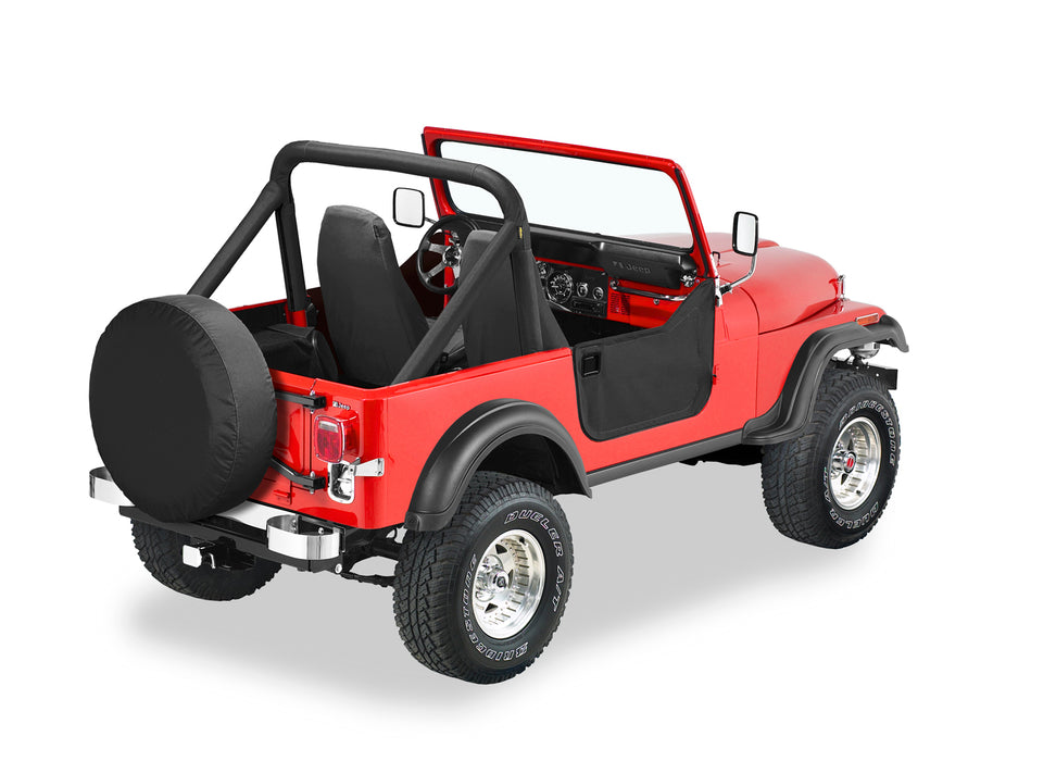 Bestop 53038-01 Lower Fabric Doors - '80-86 CJ7 / '87-95 Wrangler YJ (Black Crush) - Truck Part Superstore
