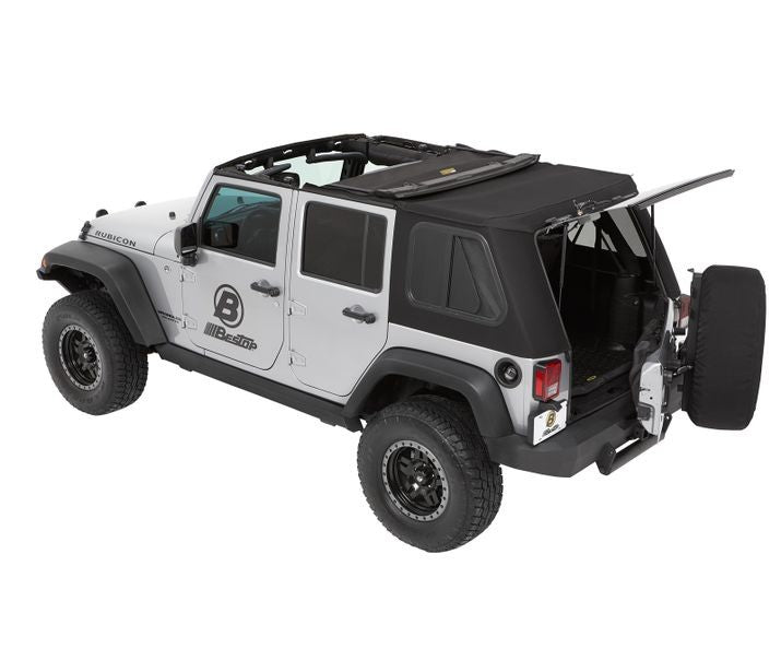 Bestop 54863-17 Trektop Pro - '07-18 Wrangler JK 4-Door (Black Twill) - Truck Part Superstore