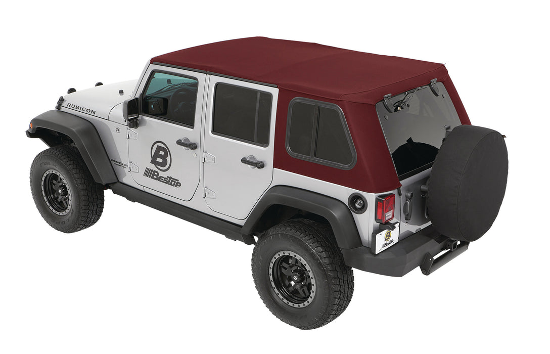 Bestop 54863-68 Trektop Pro - '07-18 Wrangler JK 4-Door (Crushed Red Pepper Twill) - Truck Part Superstore