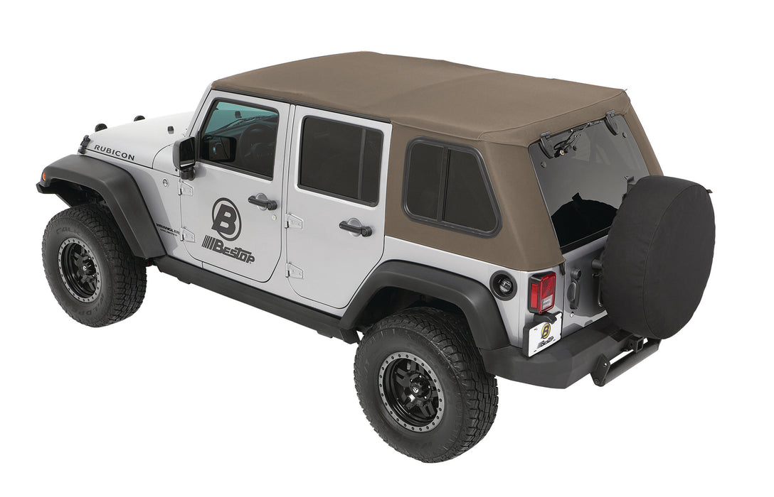 Bestop 54863-74 Trektop Pro - '07-18 Wrangler JK 4-Door (Pebble Beige Twill) - Truck Part Superstore
