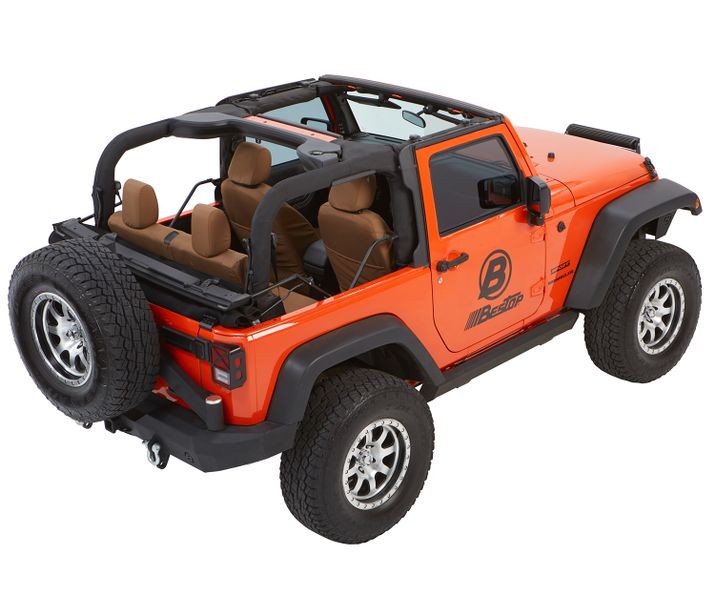 Bestop 54922-35 Trektop Glide - '07-18 Wrangler JK 2-Door (Black Diamond) - Truck Part Superstore