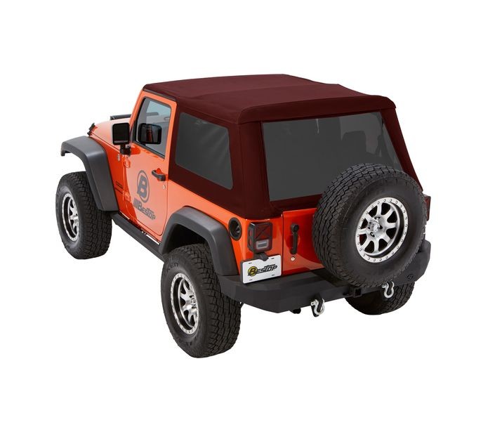 Bestop 54922-68 Trektop Glide - '07-18 Wrangler JK 2-Door (Crushed Red Pepper Twill) - Truck Part Superstore