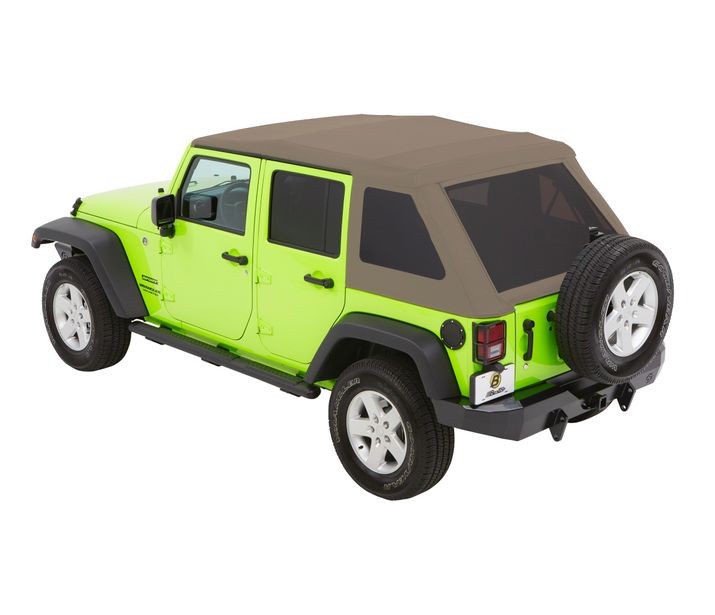 Bestop 54923-74 Trektop Glide - '07-18 Wrangler JK 4-Door (Pebble Beige Twill) - Truck Part Superstore