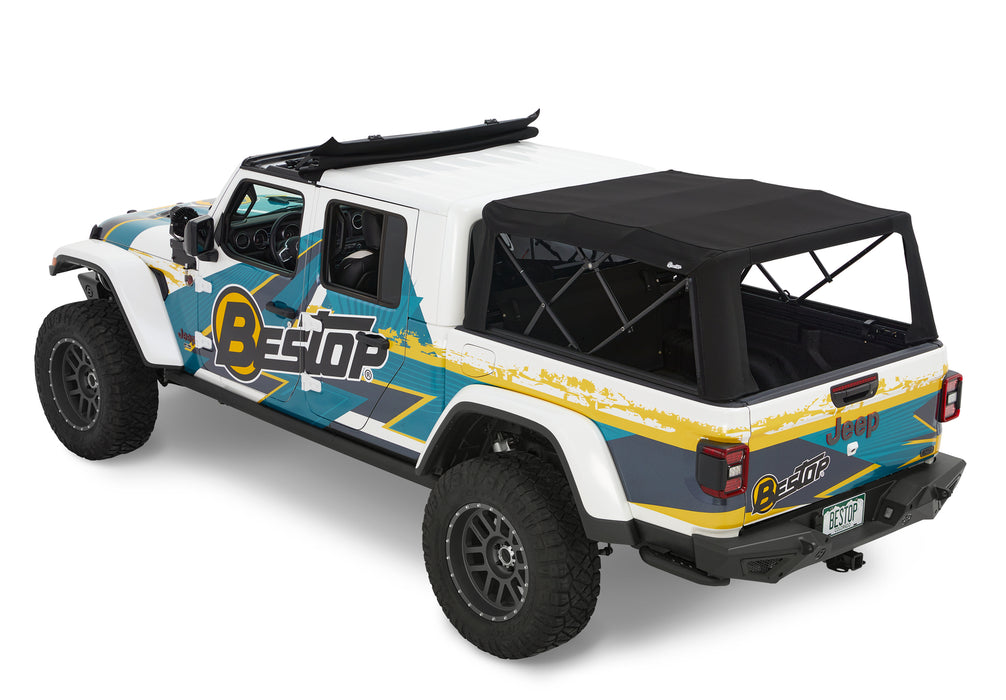 Bestop 77326-35 Supertop for Truck 2 - '20-23 Gladiator; For 5 ft. bed (Black Diamond) - Truck Part Superstore