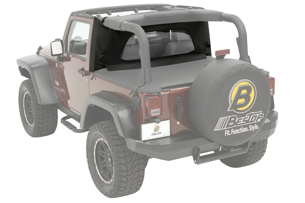 Bestop 80041-35 Wrap-Around Windjammer - '07-18 Wrangler JK 2-Door (Black Diamond) - Truck Part Superstore
