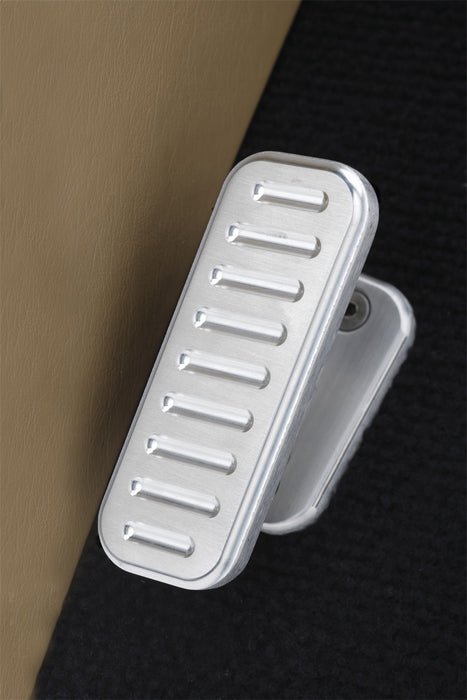 Lokar BFR-6115 Adjustable Foot Rest; Rectangular; 1.5 in. x 4 in.; Ball Milled; Brushed Finish; - Truck Part Superstore