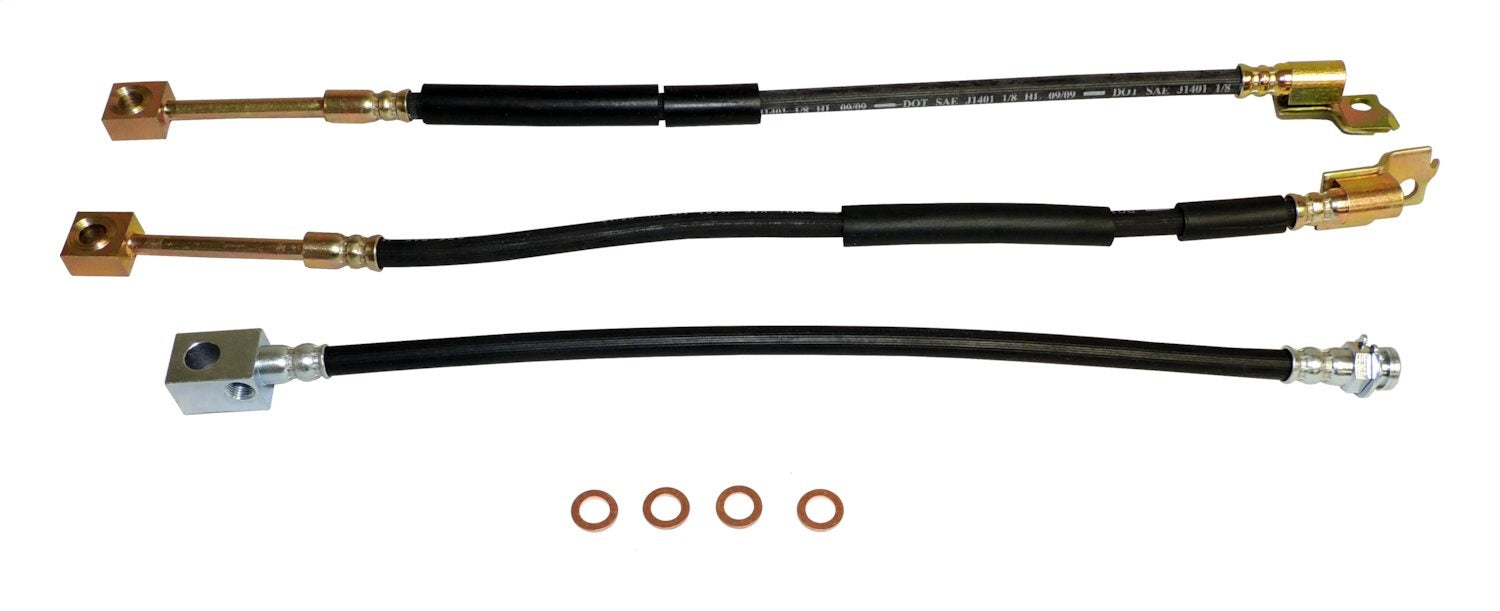 Crown Automotive Jeep Replacement BHK4 Brake Hose Kit; Incl. Hoses/Rear Hose To Axle And 4 Brake Hose Washers; - Truck Part Superstore