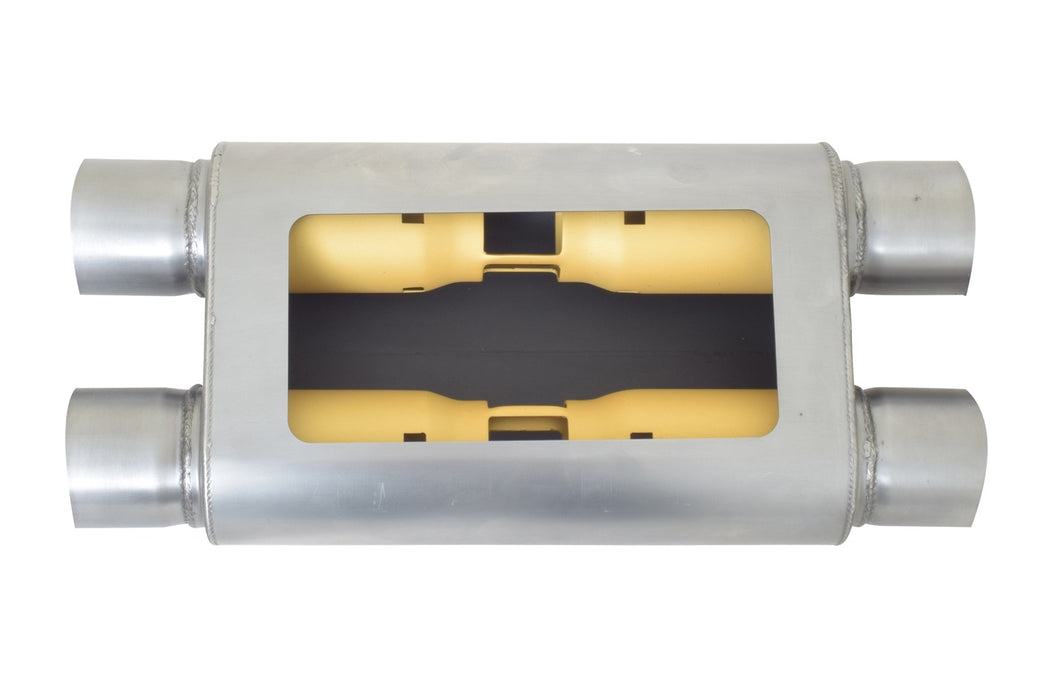 Gibson Performance Exhaust BM0111 MWA Dual in/Dual Out Oval Muffler; Stainless - Truck Part Superstore