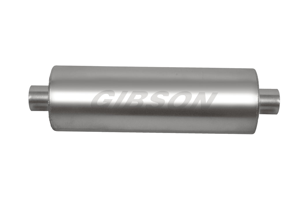 Gibson Performance Exhaust BM0113 MWA Center/Center Round Muffler; Stainless - Truck Part Superstore