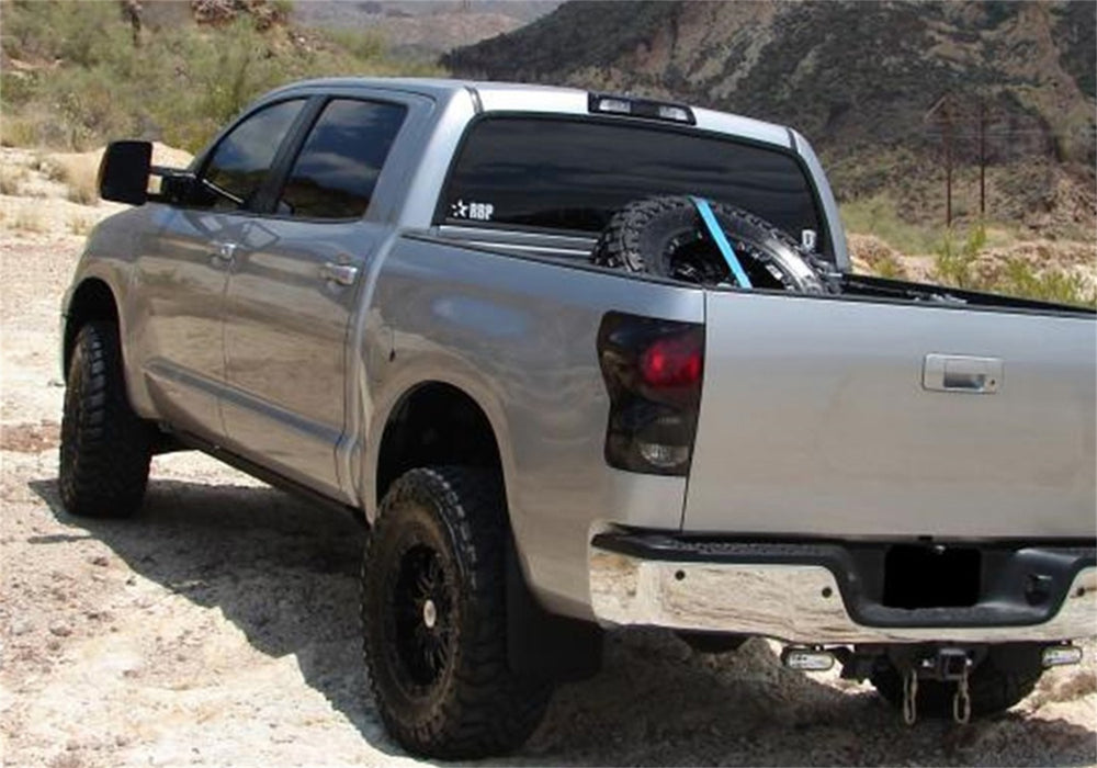 N-Fab BM1TCBK Gloss Black Bed Mounted Tire Carrier with Black Strap - Truck Part Superstore