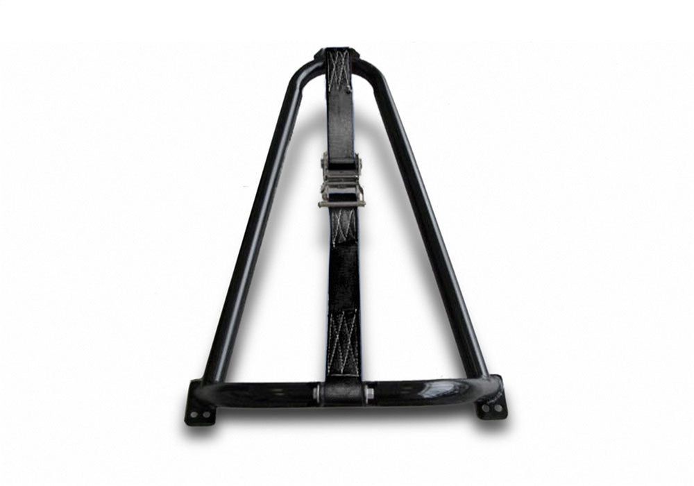 N-Fab BM1TCBK-TX Textured Black Bed Mounted Tire Carrier with Black Strap - Truck Part Superstore