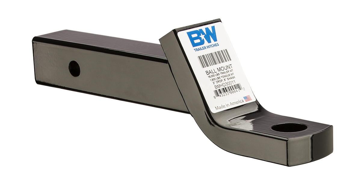 B&W Trailer Hitches BMHD30011 Heavy Duty Ball Mount, 2" drop, 2x8" Shank - Truck Part Superstore