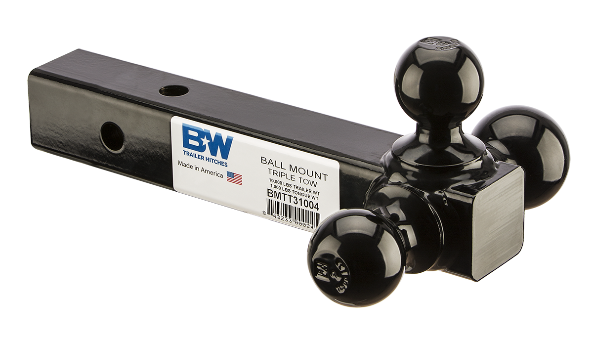 B&W Trailer Hitches BMTT31004 Triple Tow Ball Mount with 2" Shank - Truck Part Superstore