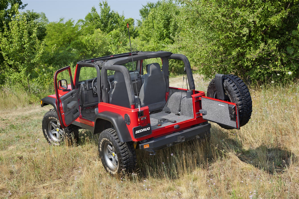 BedRug BRTJ97F JEEP BEDRUG 97-06 JEEP TJ/LJ FRONT 3PC FLOOR KIT (W CNTR CNSL)-HT SHLDS - Truck Part Superstore