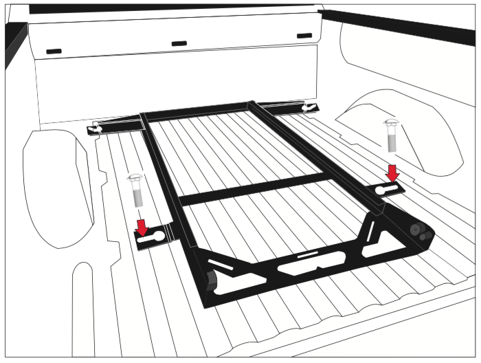 BedSlide BSA-F150-2015 Ford F150 15-16 No-Drill Factory Mount Install Kit Bedslide - Truck Part Superstore