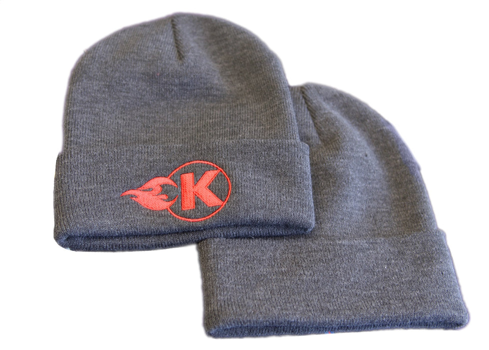 Kooks Custom Headers HT-100609-00 Kooks Grey K-Flame Logo Beanie - Truck Part Superstore