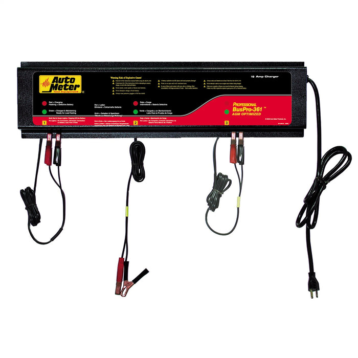 AutoMeter BUSPRO-361 BUSPRO-361; AGM Optimized Smart Battery Charger-3 Channel; 120v 10 amp - Truck Part Superstore