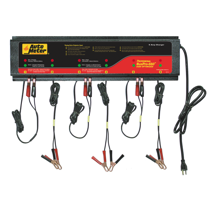 AutoMeter BUSPRO-660 BUSPRO-660; AGM Optimized Smart Battery Charger-6 Channel; 120v 5 amp - Truck Part Superstore