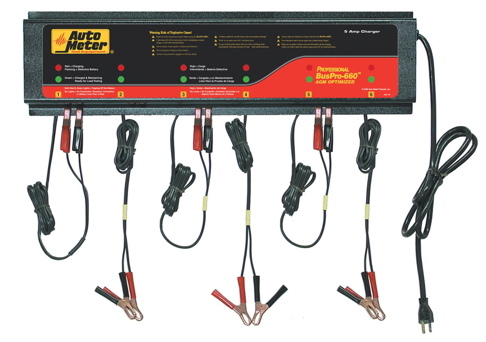 AutoMeter BUSPRO-660 BUSPRO-660; AGM Optimized Smart Battery Charger-6 Channel; 120v 5 amp - Truck Part Superstore