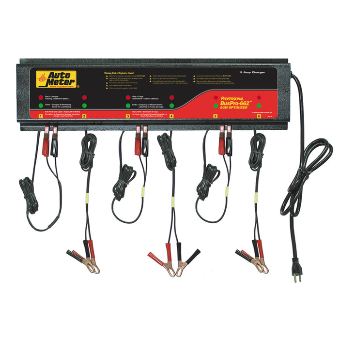 AutoMeter BUSPRO-662 BUSPRO-662; AGM Optimized Smart Battery Charger-6 Channel; 230v 5 amp - Truck Part Superstore