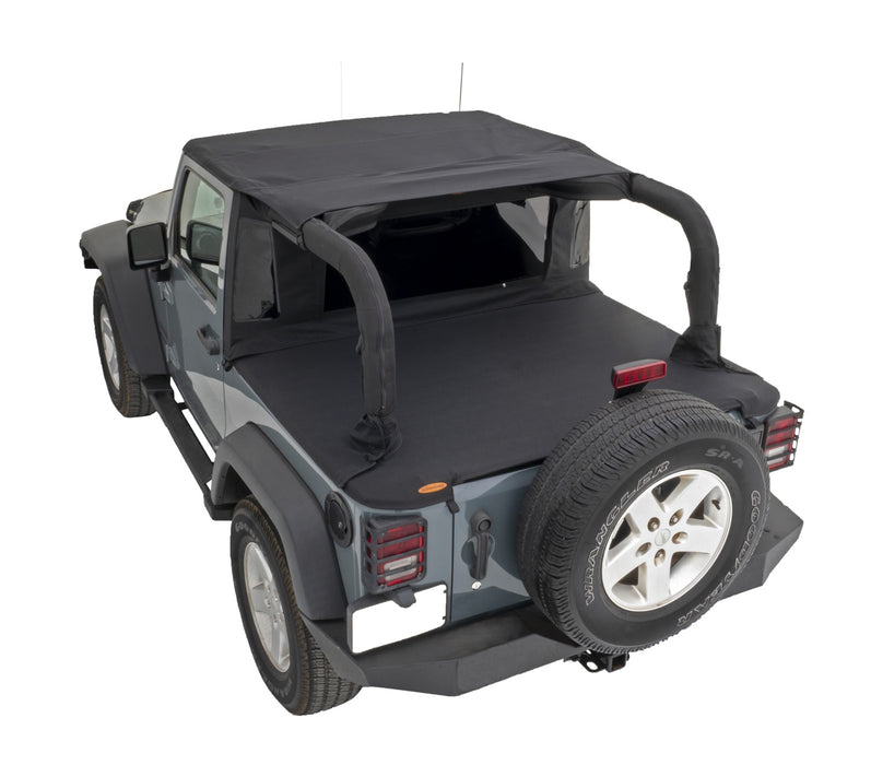 Bushwacker 15235 TrailArmor™ Twill Flat Back Soft Top; Black; - Truck Part Superstore