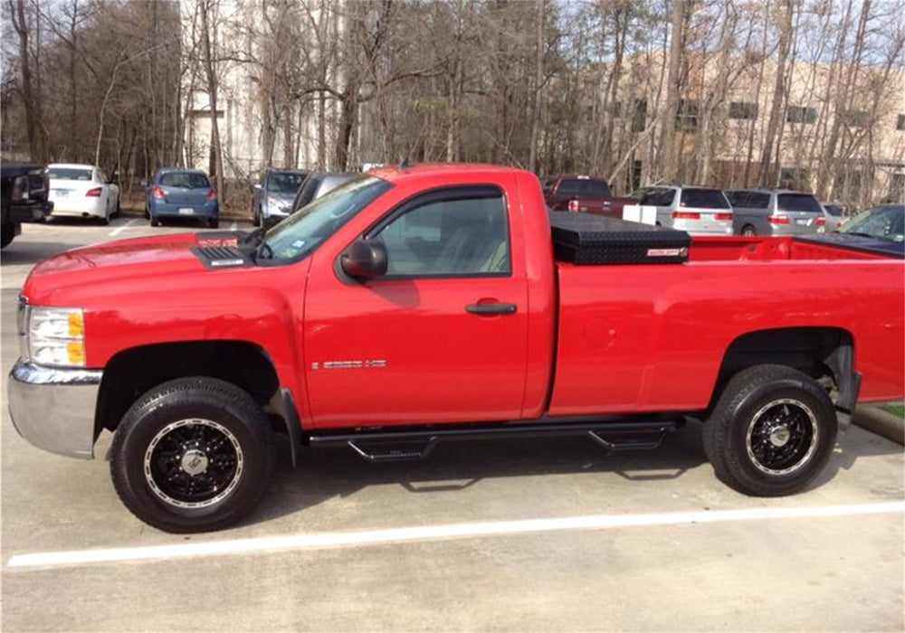 N-Fab C9984RC-4 Nerf Step-W2W w/Bed Acs (2 Stps)-99-06(07Clc)Silv/Sierra15/2500 8ft.Reg-GlossBlk - Truck Part Superstore