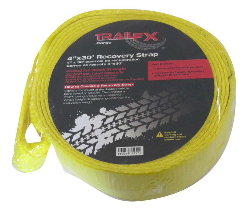 TrailFX C14019Y 30 Foot Length X 4 Inch Width Rated To 20000 Pound Yellow Single - Truck Part Superstore