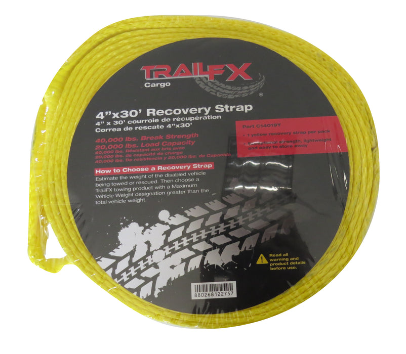 TrailFX C14019Y 30 Foot Length X 4 Inch Width Rated To 20000 Pound Yellow Single - Truck Part Superstore