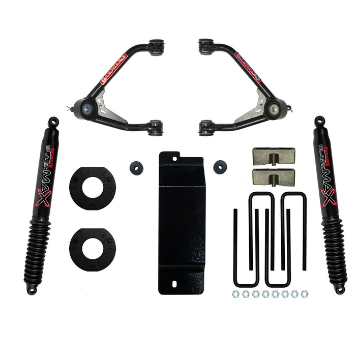 Skyjacker C17350PAB 3.5-4 Inch Upper Control Arm Lift Kit With Black Max B8500 Rear Shocks - Truck Part Superstore
