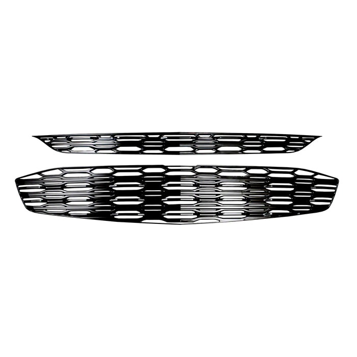 Coast To Coast GI144BLK Overlay; Oval Mesh Style; 2 Piece; Gloss Black; ABS Plastic - Truck Part Superstore