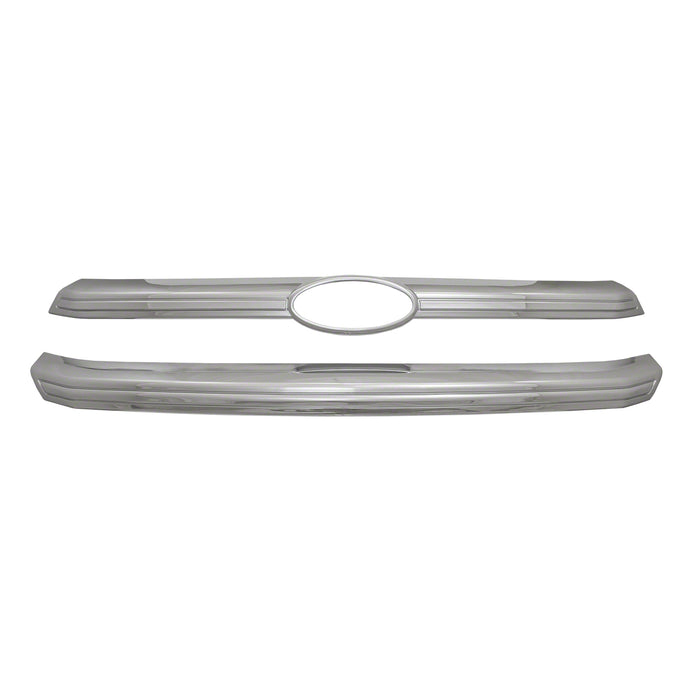 Coast To Coast GI148BLK Overlay; Bar Style; 2 Piece; With Emblem Cutout; Gloss Black; ABS Plastic - Truck Part Superstore