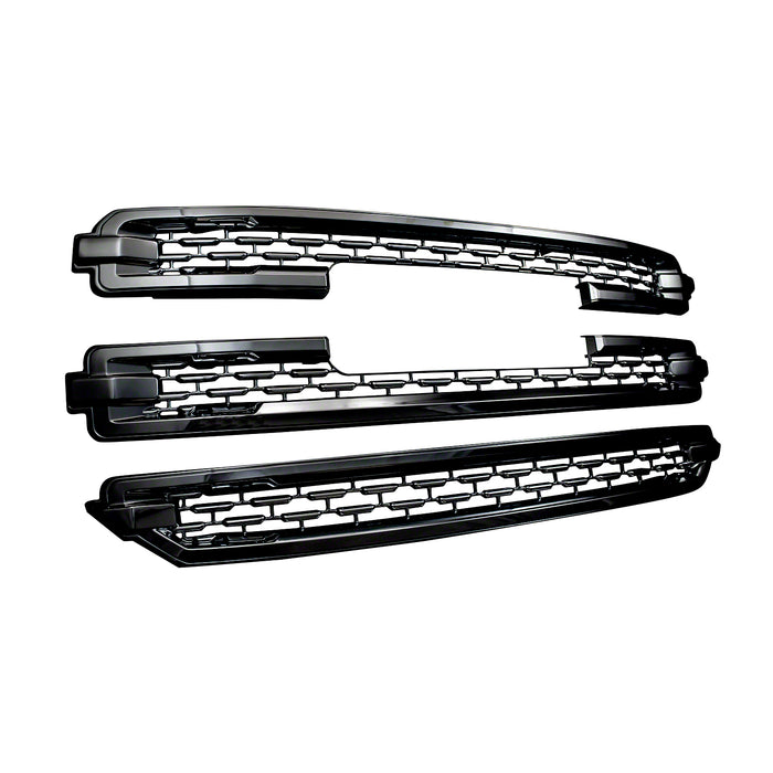 Coast To Coast GI162BLK Overlay; Honeycomb Style; 3 Piece; Gloss Black; ABS Plastic - Truck Part Superstore