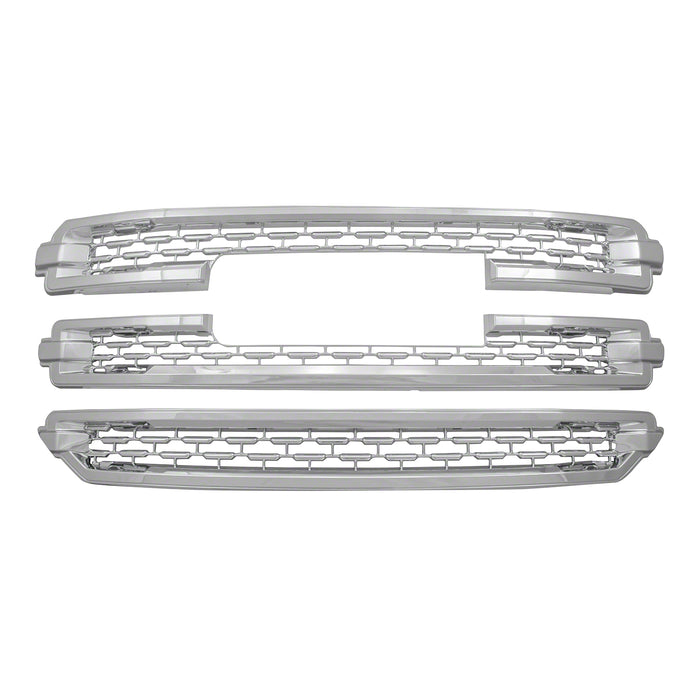 Coast To Coast GI162 Overlay; Honeycomb Style; 3 Piece; Chrome Plated; ABS Plastic - Truck Part Superstore