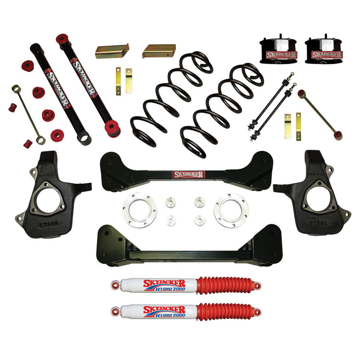 Skyjacker C7360SK-H Suspension Lift Kit w/Shock 4 Inch Lift 07-13 Chevrolet Tahoe 07-13 Chevrolet Avalanche 07-13 Suburban/Yukon XL 1500 Incl. Knuckles Crossmembers Front Spacer Block UBolt Skyjacker - Truck Part Superstore