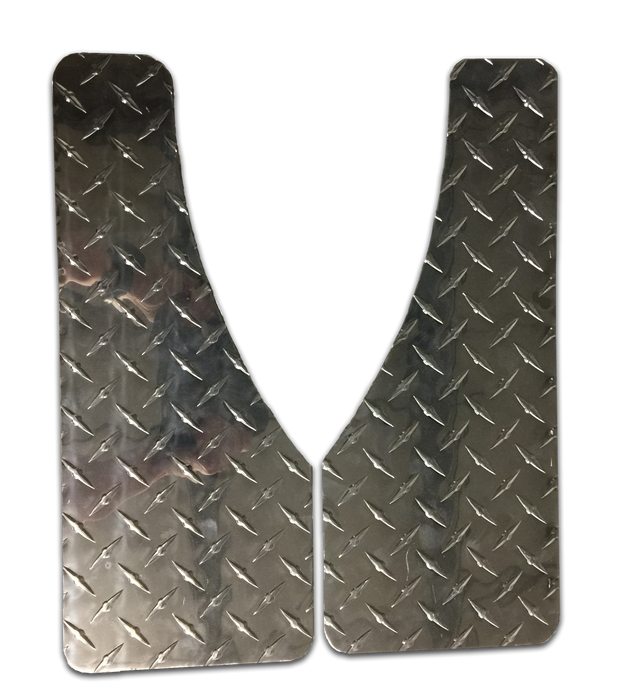 Owens Products C8000MF Mud Flaps Owens Classic Aluminum Mudflaps / Moon Cut / Diamond Tread Aluminum / Universal Fit / 6.5 x 16 / Black / Owens Products - Truck Part Superstore