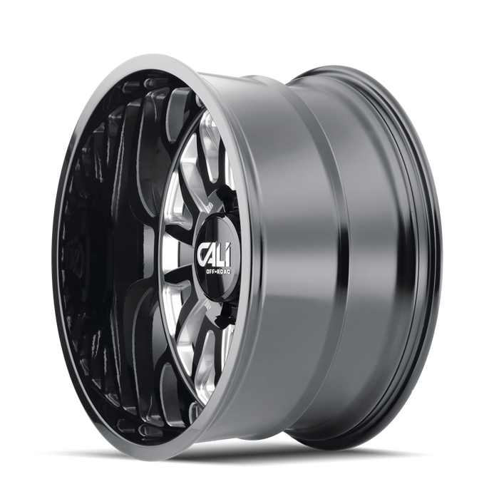 CALI OFF-ROAD 9110-2983BM-12 SUMMIT (9110) GLOSS BLACK/MILLED SPOKES 20X9 6-139.7 -12mm 106mm - Truck Part Superstore