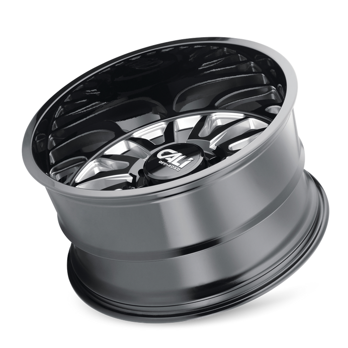 CALI OFF-ROAD 9110-2983BM-12 SUMMIT (9110) GLOSS BLACK/MILLED SPOKES 20X9 6-139.7 -12mm 106mm - Truck Part Superstore