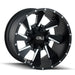 CALI OFF-ROAD 9106-24237M-47 DISTORTED (9106) SATIN BLACK/MILLED SPOKES 24X12 6-135/6-139.7 -47mm 106mm - Truck Part Superstore