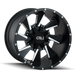 CALI OFF-ROAD 9106-2978M18 DISTORTED (9106) SATIN BLACK/MILLED SPOKES 20X9 8-180 18MM 124.1MM - Truck Part Superstore