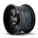 CALI OFF-ROAD 9106-24237M-47 DISTORTED (9106) SATIN BLACK/MILLED SPOKES 24X12 6-135/6-139.7 -47mm 106mm - Truck Part Superstore