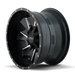 CALI OFF-ROAD 9106-2278M DISTORTED (9106) SATIN BLACK/MILLED SPOKES 20X12 8-180 -44MM 124.1MM - Truck Part Superstore