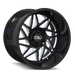 CALI OFF-ROAD 9112-2236BM GEMINI (9112) GLOSS BLACK/MILLED SPOKES 20X12 6-135 -51mm 87.1mm - Truck Part Superstore