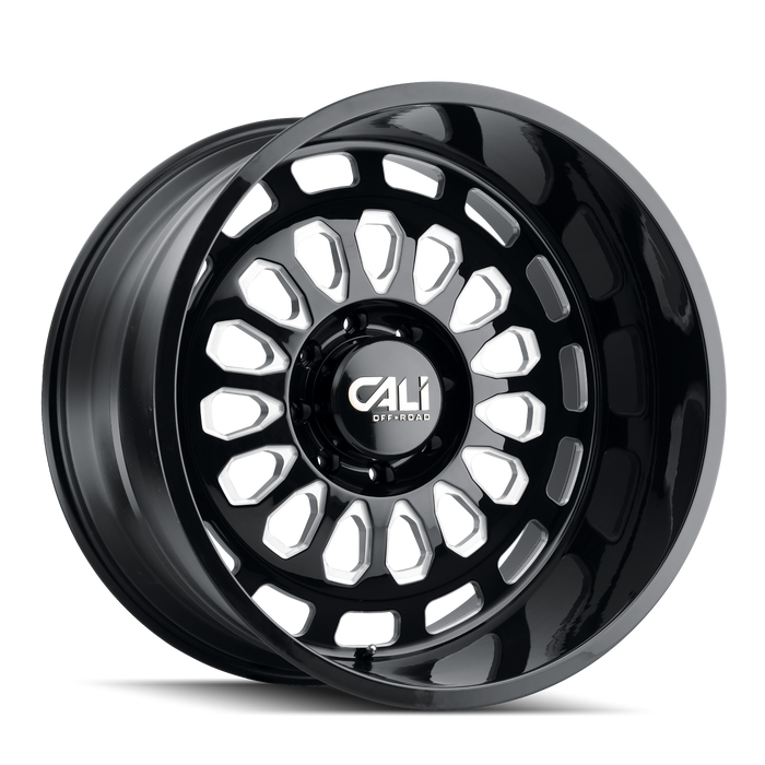 CALI OFF-ROAD 9113-2236BM PARADOX (9113) GLOSS BLACK/MILLED SPOKES 20X12 6-135 -51mm 87.1mm - Truck Part Superstore