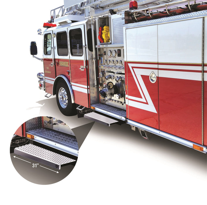 Carr 501060 WTS; 31" Retractable Step (Undermount,Ext Flat Surf); XP3 Blk /Glvznd - Truck Part Superstore